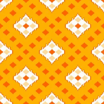 Yellow Orange Geometric Textile Pattern Stockillustratie