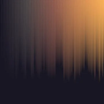 Yellow-orange gradient line pattern on a dark background Illustrazione stock
