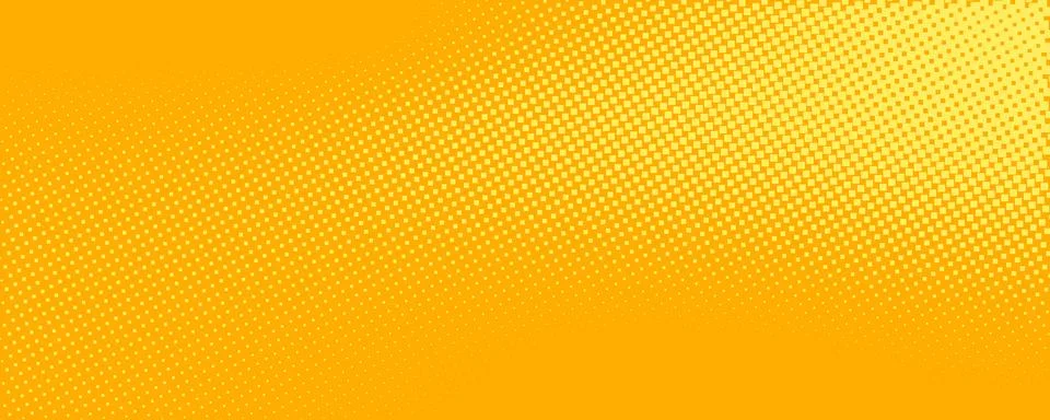 Yellow orange halftone pattern. Retro comic gradient background. Square Illustrazione stock