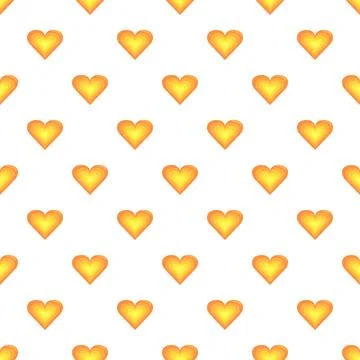 Yellow orange heart pattern creating seamless background Stock Illustration