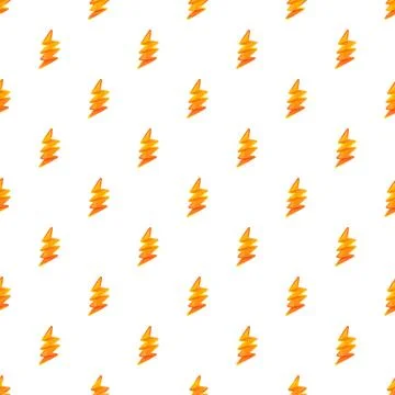 Yellow orange lightning bolt thunder pattern Stock Illustration
