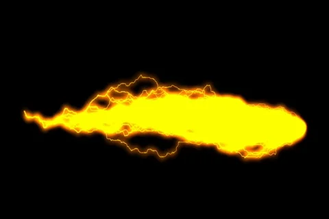 Yellow Orange Lightning Comet Stock Footage 65330