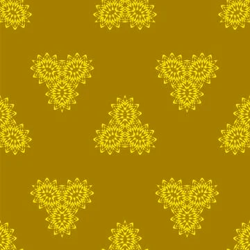 Yellow Orange Ornamental Seamless Pattern. Endless Texture. Oriental Geometric Illustrazione stock