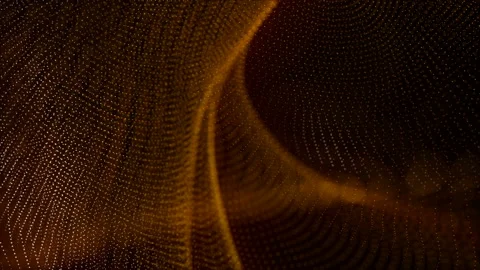 Yellow-orange particles move slowly on a black background. animated abstraction  Stock Footage 123621695