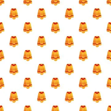 Yellow orange skirt pattern repeating fabric design Stock Illustration