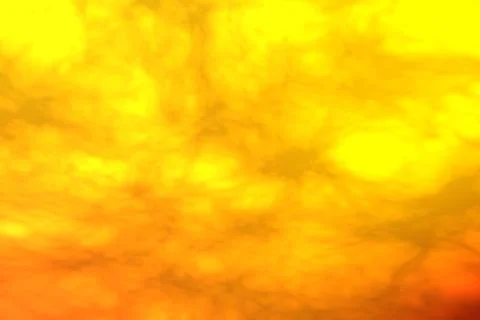 Yellow-orange smoke clouds moving turbulent on a blue background. Stock-Illustration