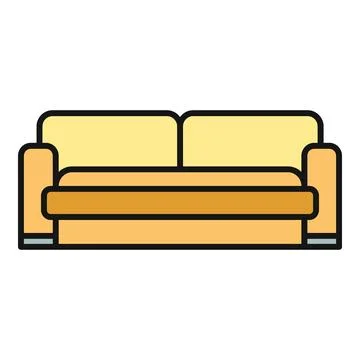 Yellow orange sofa bringing home comfort furniture Stock Illustration