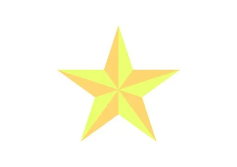 Yellow Orange Star Icon  Split Segment Symmetrical Design Stock Illustration