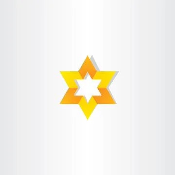 Yellow orange vector star icon sign Stock Illustration