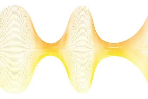Yellow Orange Waveform  Abstract Gradient Curve with Smooth Motion and Ligh.. Stock Illustration