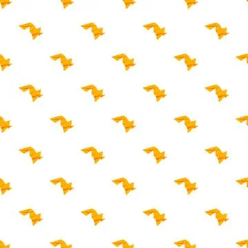Yellow origami ducks seamless repeating pattern Stockillustratie