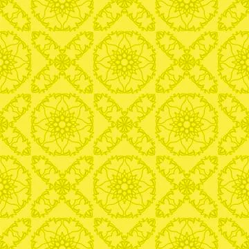 Yellow Ornamental Seamless Line Pattern Illustrazione stock