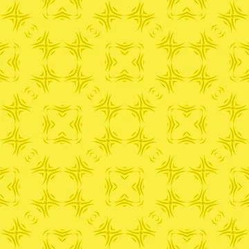 Yellow Ornamental Seamless Line Pattern 스톡 일러스트