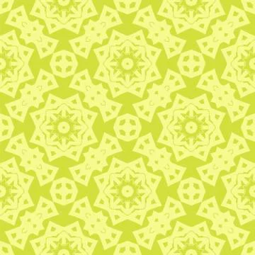 Yellow Ornamental Seamless Line Pattern Stock Illustration