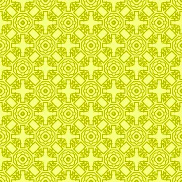 Yellow Ornamental Seamless Line Pattern Illustrazione stock