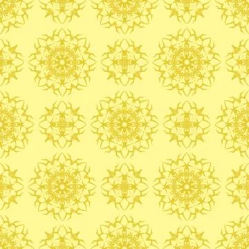Yellow Ornamental Seamless Line Pattern Illustrazione stock