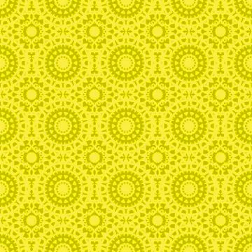 Yellow Ornamental Seamless Line Pattern Illustrazione stock