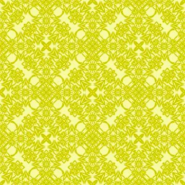 Yellow Ornamental Seamless Line Pattern 库存插图