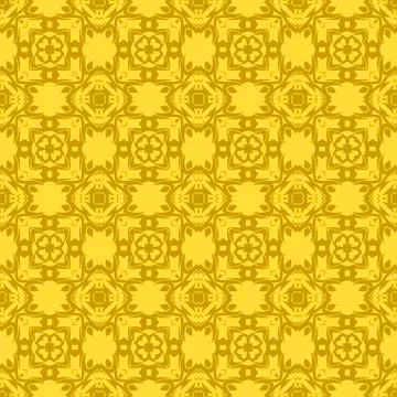 Yellow Ornamental Seamless Line Pattern イラスト素材