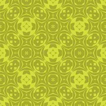 Yellow Ornamental Seamless Line Pattern 스톡 일러스트
