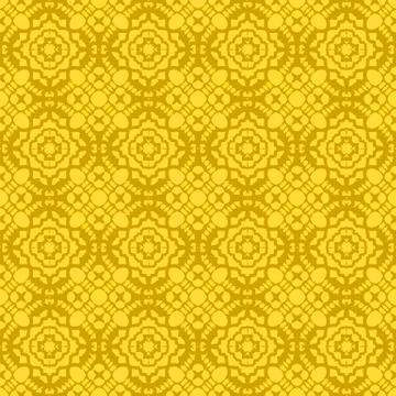 Yellow Ornamental Seamless Line Pattern Stock Illustration