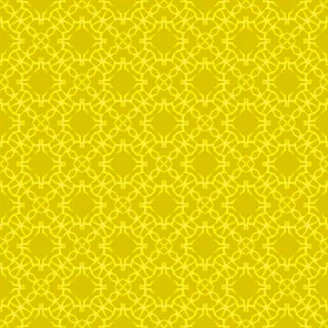Yellow Ornamental Seamless Line Pattern Illustrazione stock