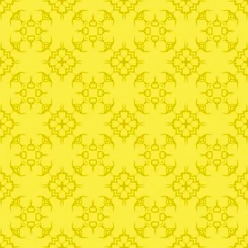 Yellow Ornamental Seamless Line Pattern Illustrazione stock