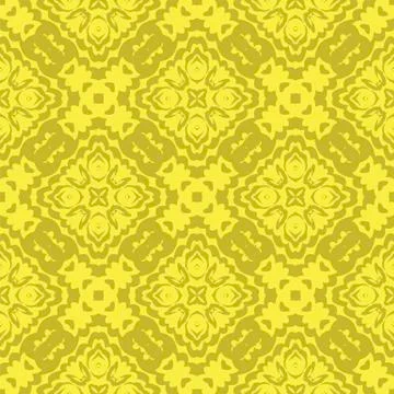 Yellow Ornamental Seamless Line Pattern Illustrazione stock