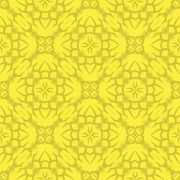 Yellow Ornamental Seamless Line Pattern Illustrazione stock