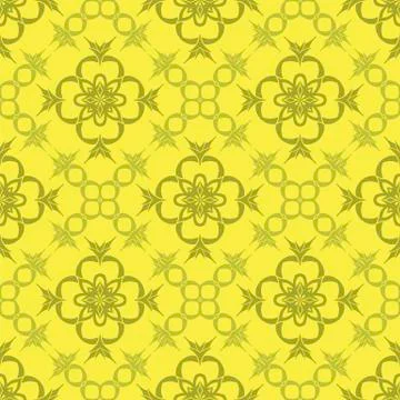 Yellow Ornamental Seamless Line Pattern Illustrazione stock