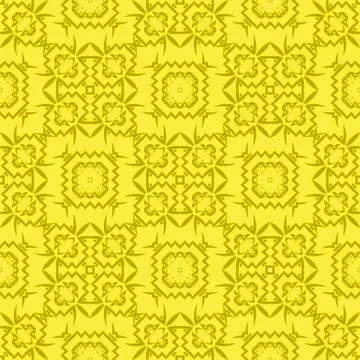 Yellow Ornamental Seamless Line Pattern Illustrazione stock