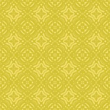 Yellow Ornamental Seamless Line Pattern 스톡 일러스트