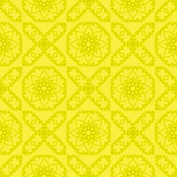 Yellow Ornamental Seamless Line Pattern Illustrazione stock