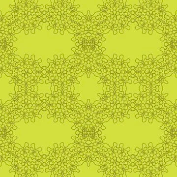 Yellow Ornamental Seamless Line Pattern イラスト素材