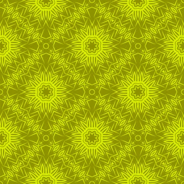 Yellow Ornamental Seamless Line Pattern 스톡 일러스트