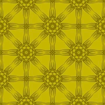 Yellow Ornamental Seamless Line Pattern Illustrazione stock
