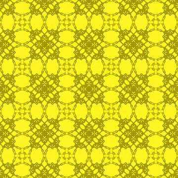 Yellow Ornamental Seamless Line Pattern Illustrazione stock