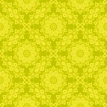 Yellow Ornamental Seamless Line Pattern Illustrazione stock