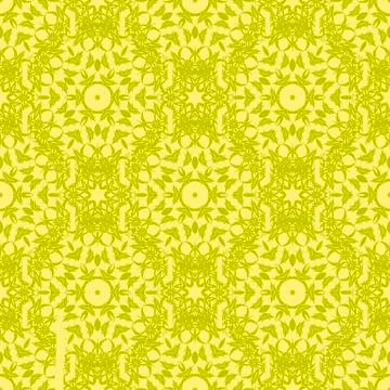 Yellow Ornamental Seamless Line Pattern 스톡 일러스트
