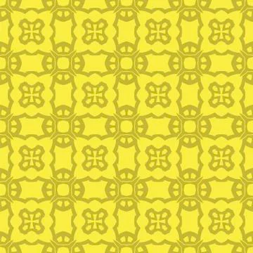 Yellow Ornamental Seamless Line Pattern イラスト素材
