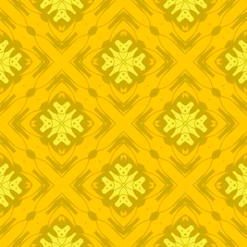 Yellow Ornamental Seamless Line Pattern Stock Illustration