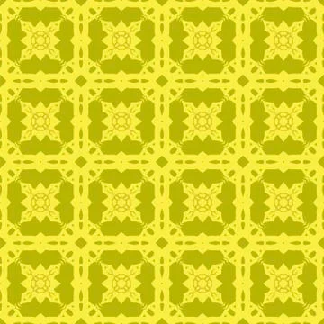 Yellow Ornamental Seamless Line Pattern イラスト素材