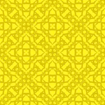 Yellow Ornamental Seamless Line Pattern Illustrazione stock