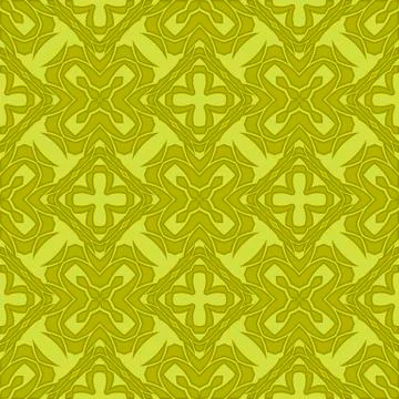 Yellow Ornamental Seamless Line Pattern Illustrazione stock