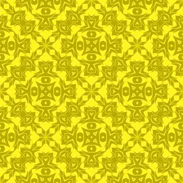 Yellow Ornamental Seamless Line Pattern Stockillustratie