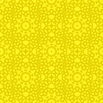 Yellow Ornamental Seamless Line Pattern Illustrazione stock