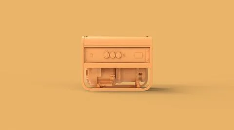 Yellow outdoor diesel generator 3d illustration Stock Illustration