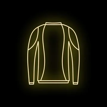 Yellow outline jacket icon glowing neon light Stock Illustration