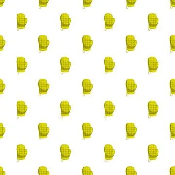 Yellow oven mitt pattern for baking and kitchen protection Stock Illustration