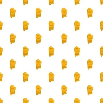 Yellow oven mitts seamless pattern for baking Stock Illustration